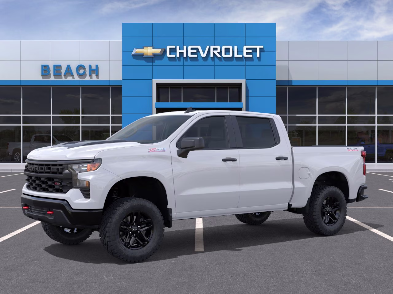 2026 Summit White Chevrolet Silverado 1500 Custom Trail Boss 4X4 Truck