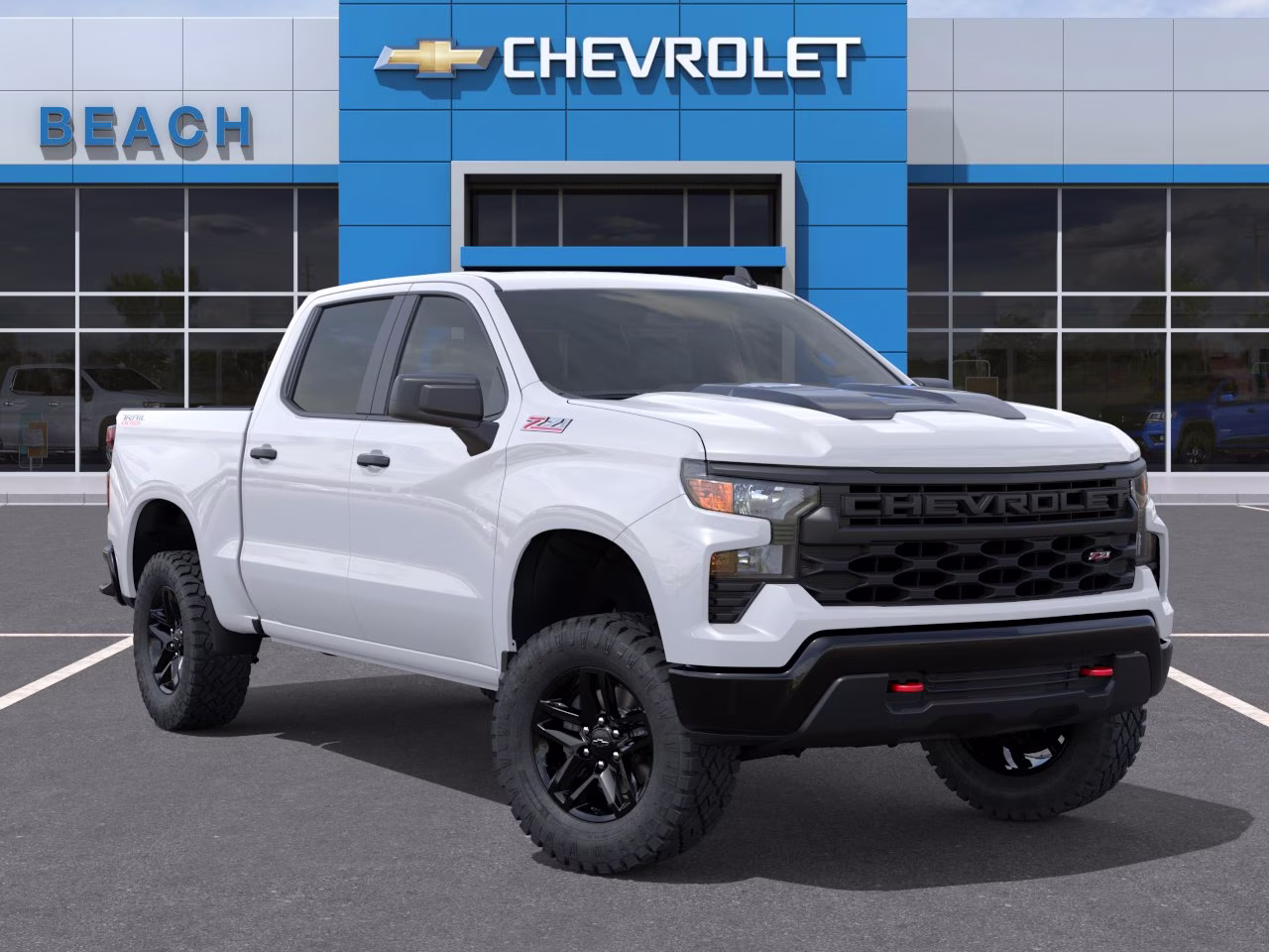 2026 Summit White Chevrolet Silverado 1500 Custom Trail Boss 4X4 Truck
