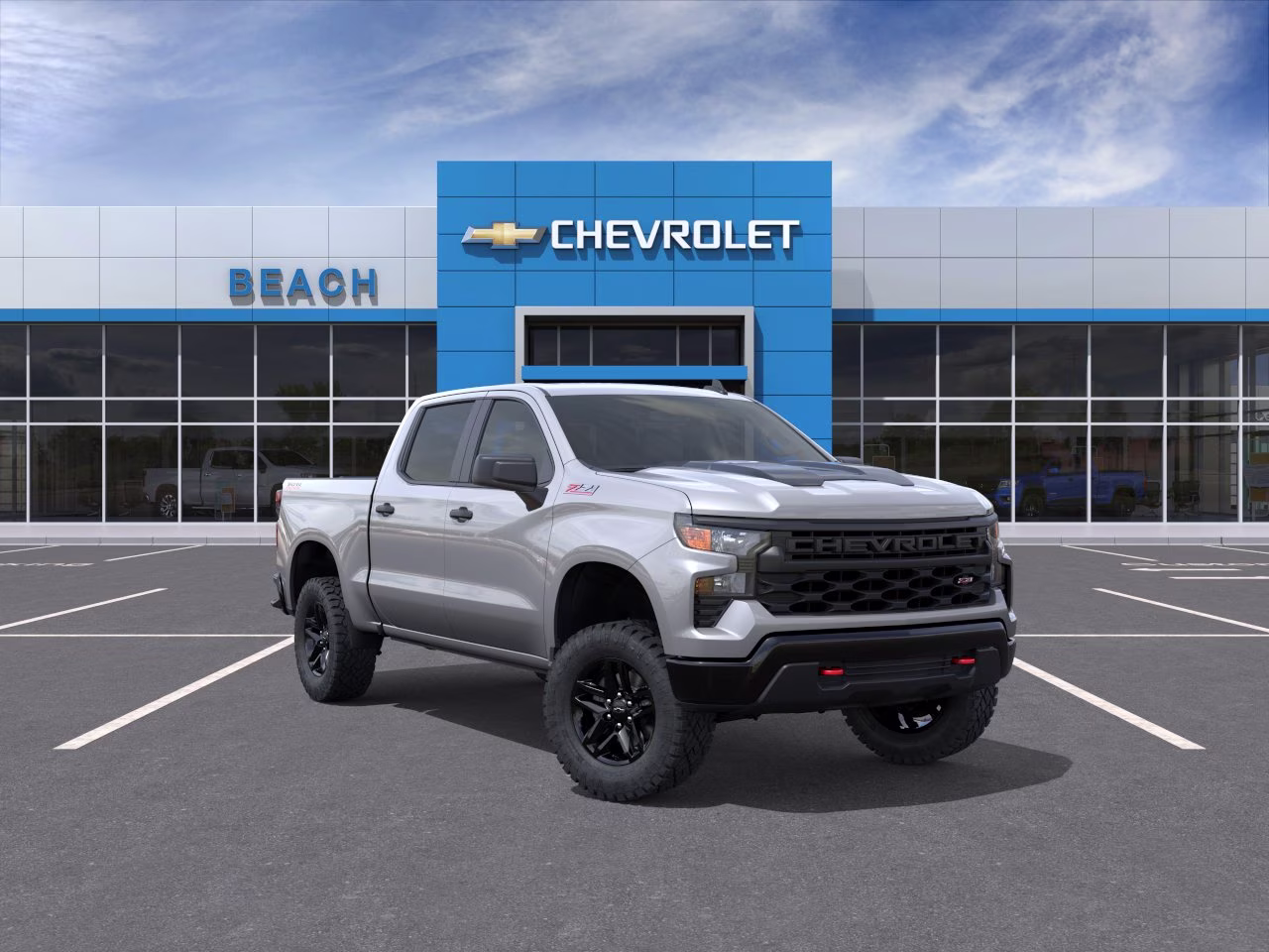 2026 Sterling Gray Metallic Chevrolet Silverado 1500 Custom Trail Boss 4X4 Truck