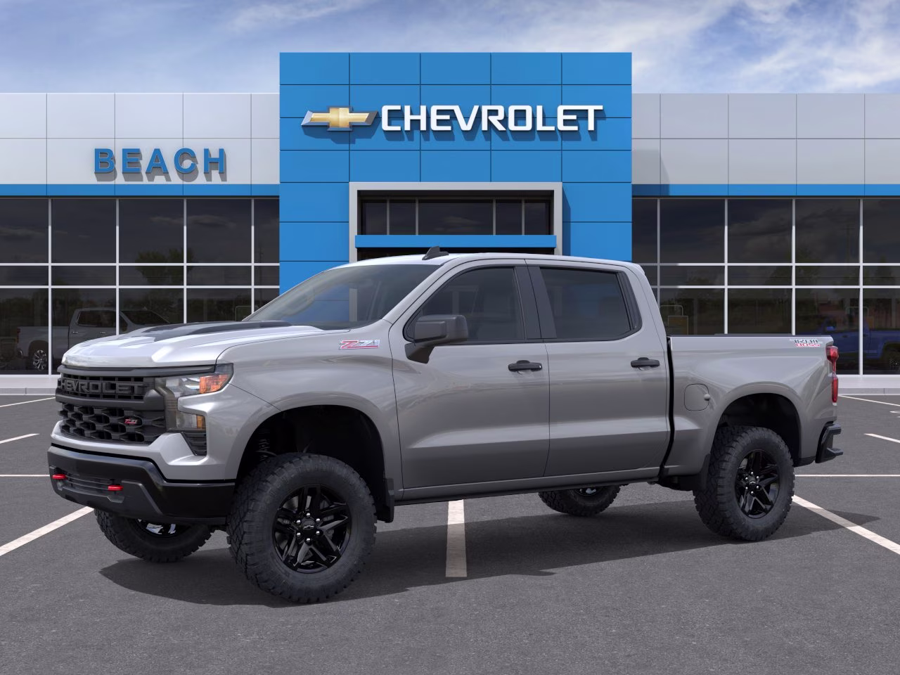 2026 Sterling Gray Metallic Chevrolet Silverado 1500 Custom Trail Boss 4X4 Truck