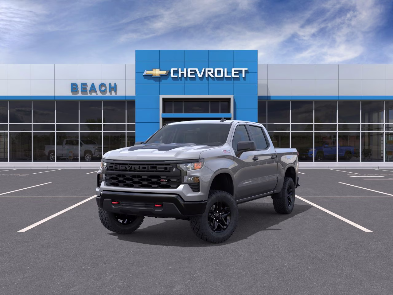 2026 Sterling Gray Metallic Chevrolet Silverado 1500 Custom Trail Boss 4X4 Truck