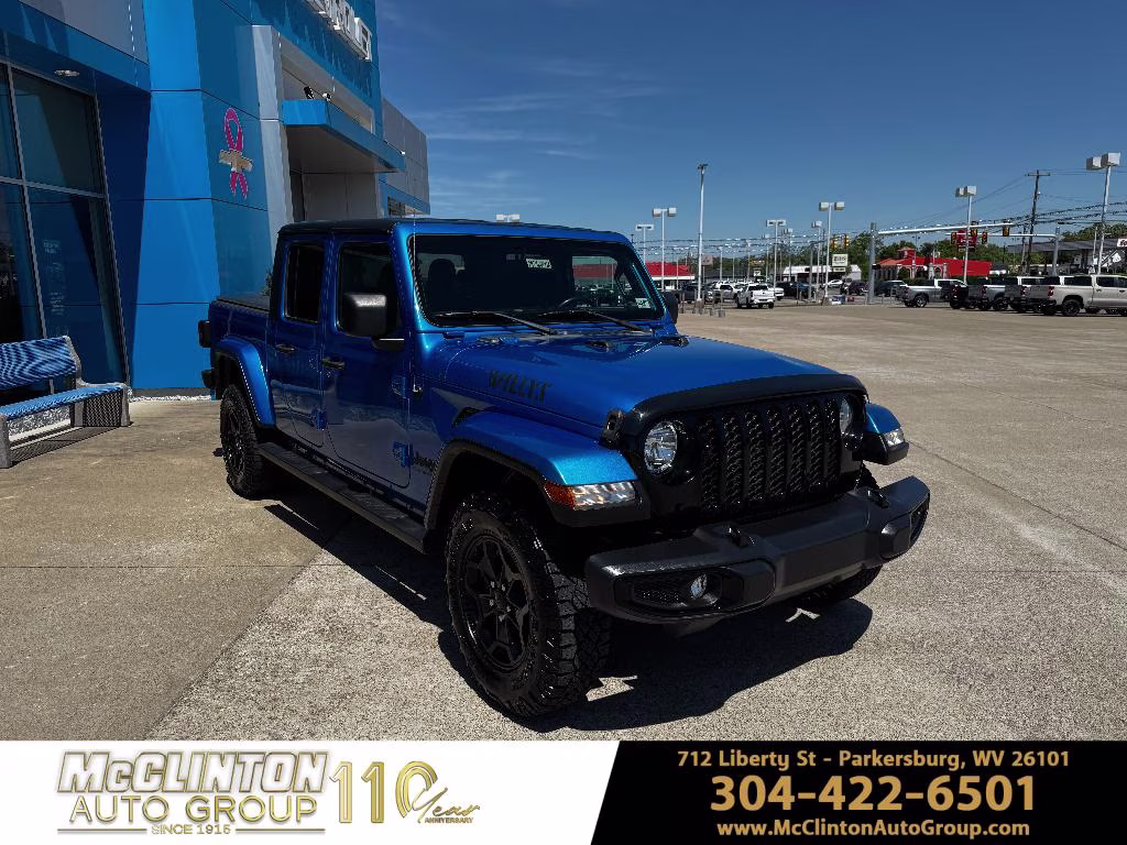2021 Hydro Blue Pearlcoat Jeep Gladiator Willys 4X4 Truck