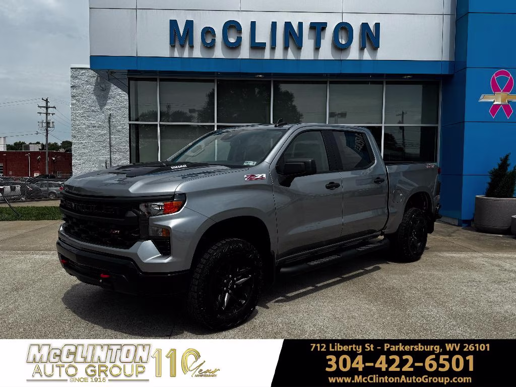2026 Sterling Gray Metallic Chevrolet Silverado 1500 Custom Trail Boss 4X4 Truck