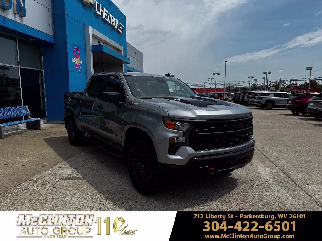 2026 Sterling Gray Metallic Chevrolet Silverado 1500 Custom Trail Boss 4X4 Truck