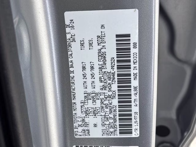 2024 Celestial Silver Metallic Toyota Tacoma 2WD SR5 RWD Truck