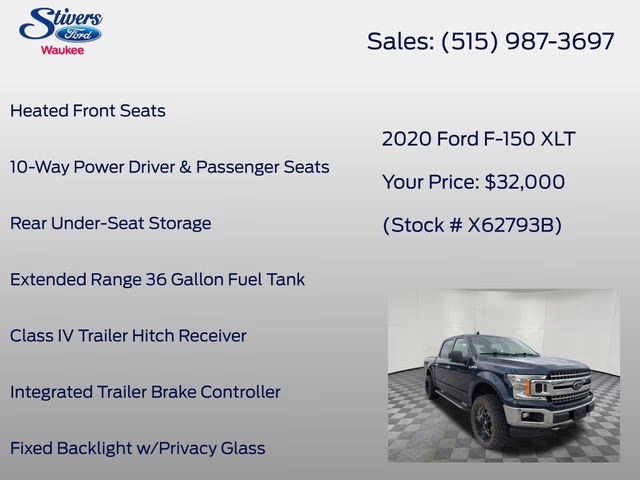 2020 Blue Ford F-150 XLT 4X4 Truck