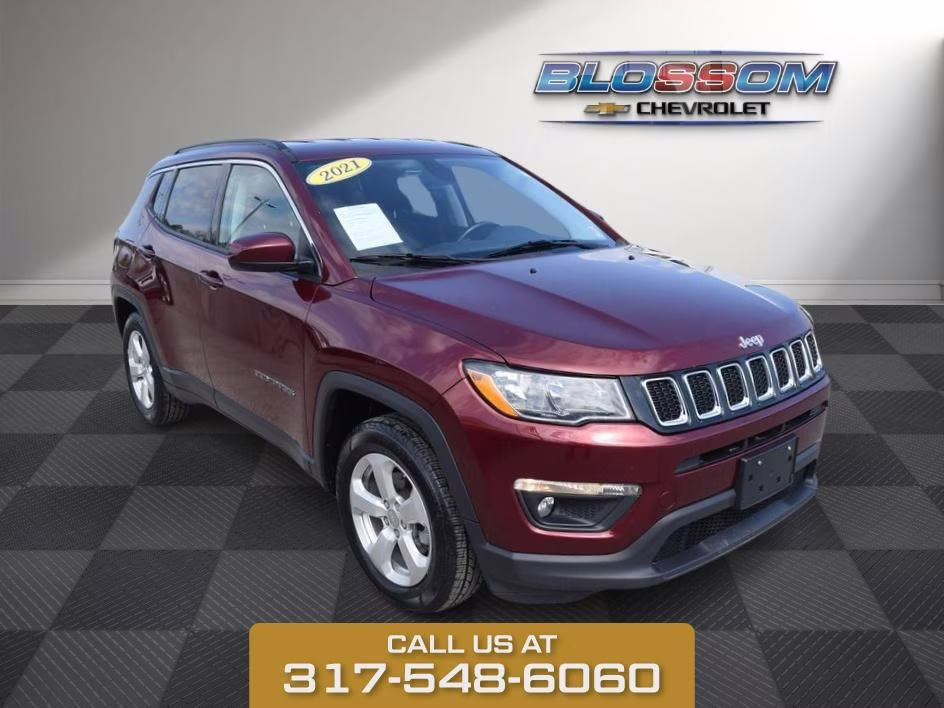 2021 Velvet Red Pearlcoat Jeep Compass Latitude FWD SUV