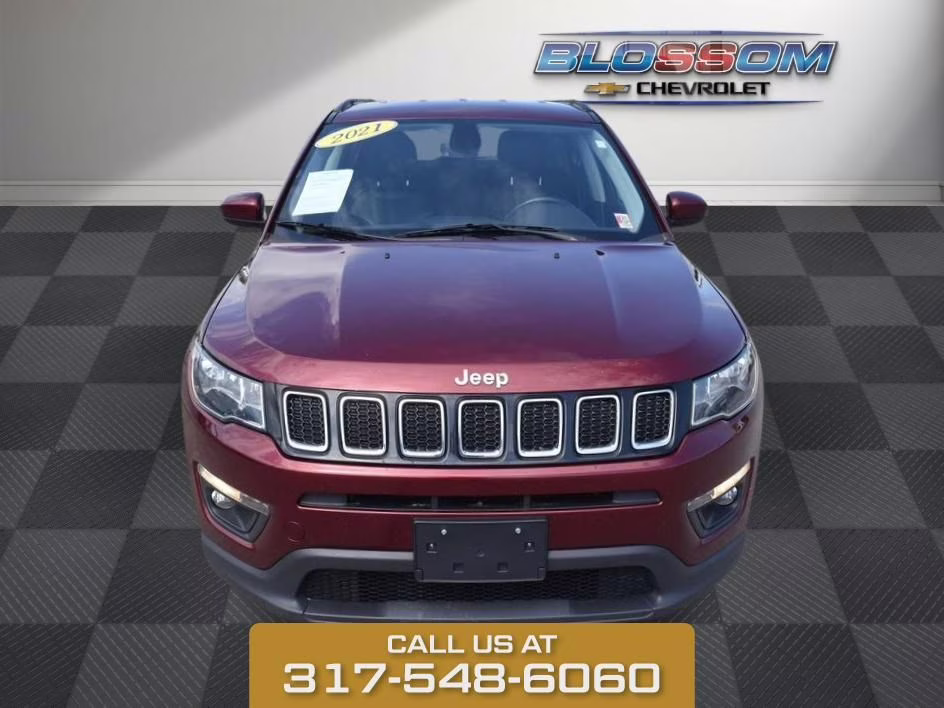 2021 Velvet Red Pearlcoat Jeep Compass Latitude FWD SUV