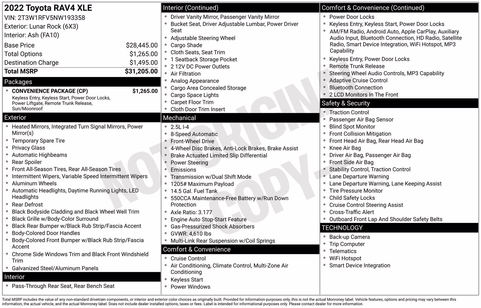 2022 Lunar Toyota RAV4 XLE FWD SUV