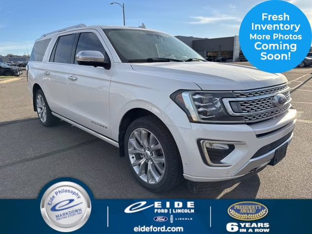 2018 White Platinum Metallic Tri-Coat Ford Expedition Max Platinum 4X4 SUV