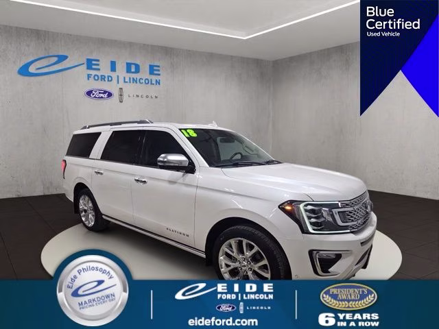 2018 White Platinum Metallic Tri-Coat Ford Expedition Max Platinum 4X4 SUV