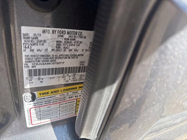 2012 Sterling Gray Metallic Ford Expedition Limited 4X4 SUV