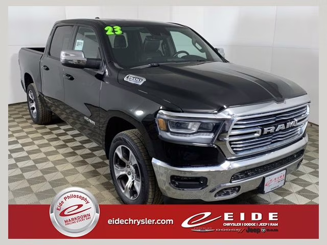 2023 Diamond Black Crystal Pearlcoat Ram 1500 Laramie 4X4 Truck