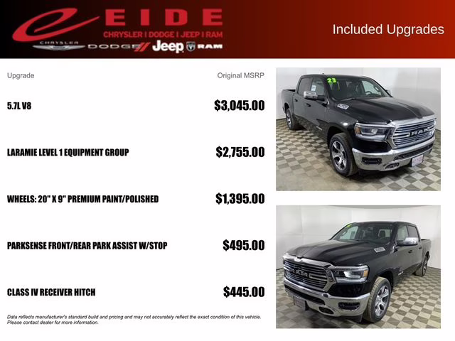 2023 Diamond Black Crystal Pearlcoat Ram 1500 Laramie 4X4 Truck