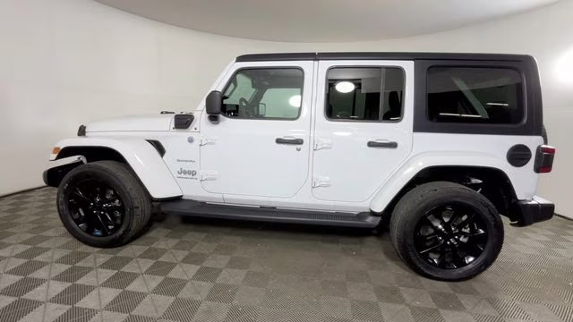 2023 Bright White Clearcoat Jeep Wrangler Sahara 4xe 4X4 SUV