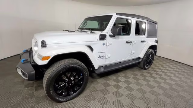 2023 Bright White Clearcoat Jeep Wrangler Sahara 4xe 4X4 SUV