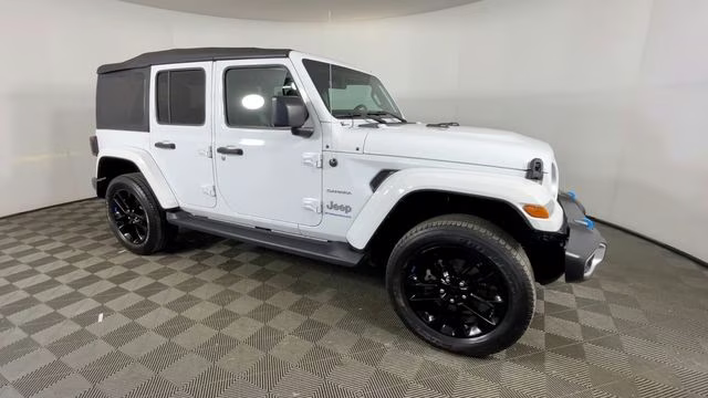 2023 Bright White Clearcoat Jeep Wrangler Sahara 4xe 4X4 SUV