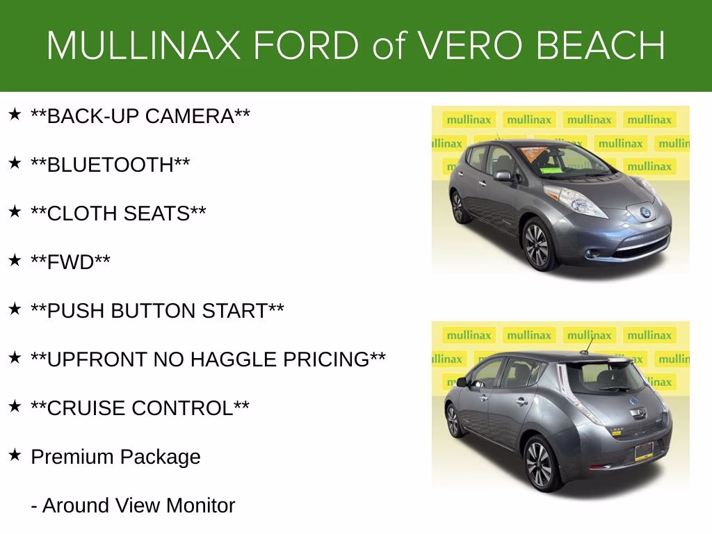 2016 Gun Metallic Nissan LEAF SV FWD Hatchback