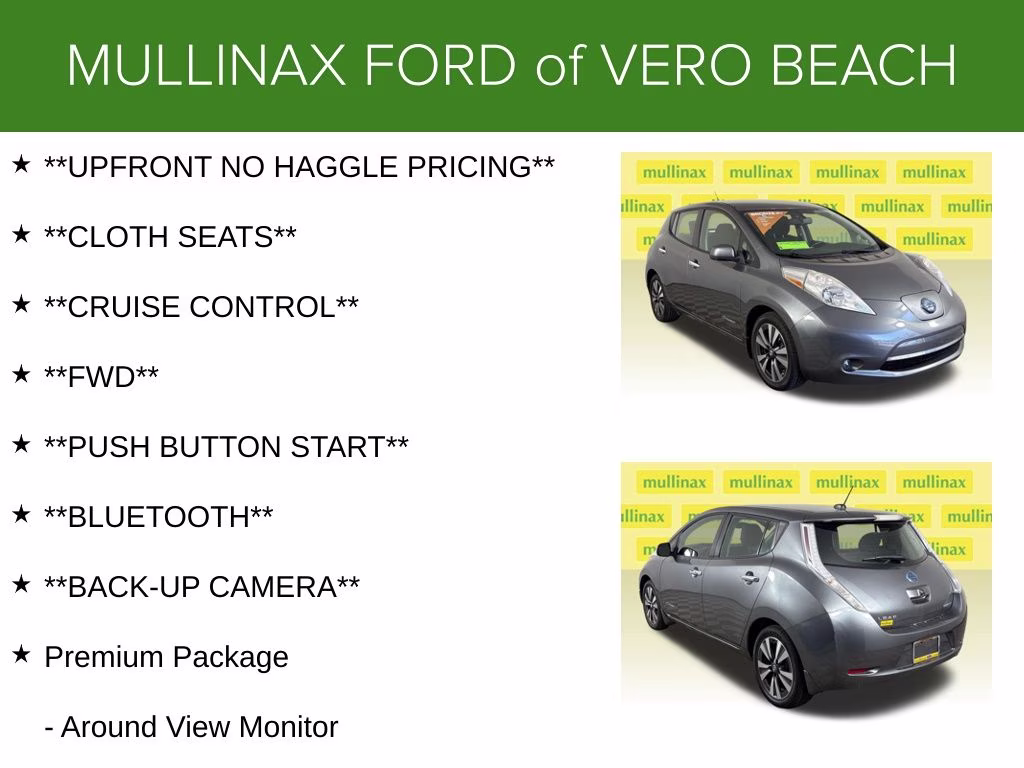 2016 Gun Metallic Nissan LEAF SV FWD Hatchback