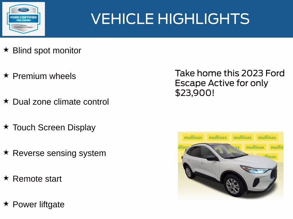 2023 Oxford White Ford Escape Active AWD SUV