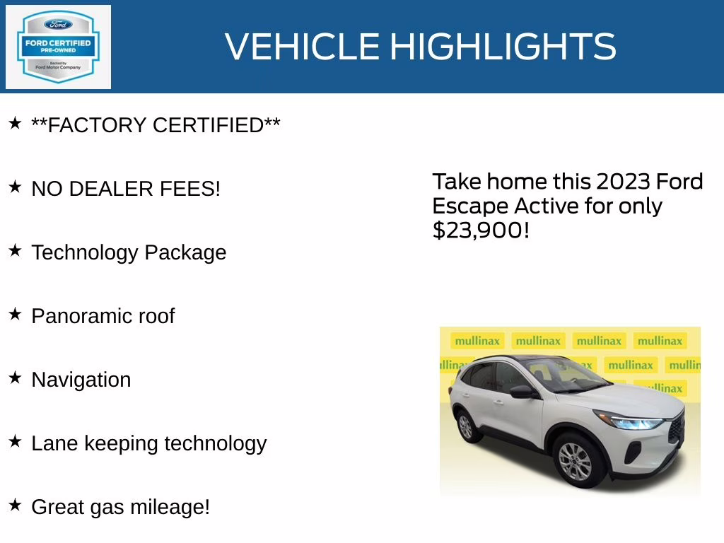 2023 Oxford White Ford Escape Active AWD SUV