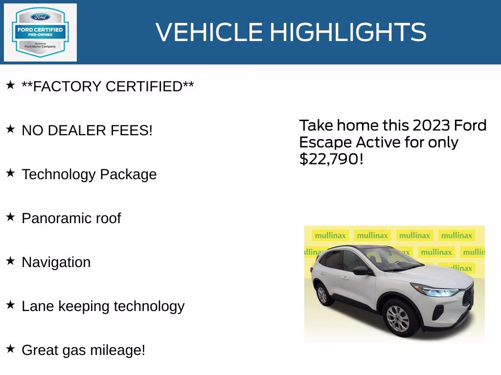 2023 Oxford White Ford Escape Active AWD SUV