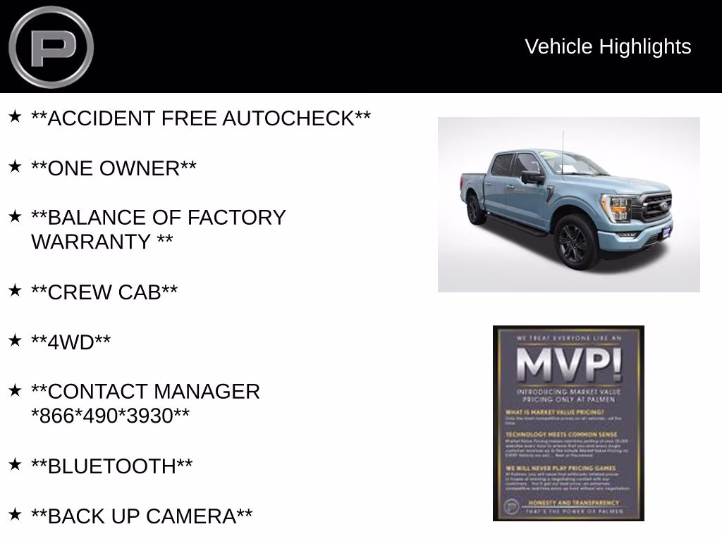 2023 Blue Ford F-150 XLT 4X4 Truck