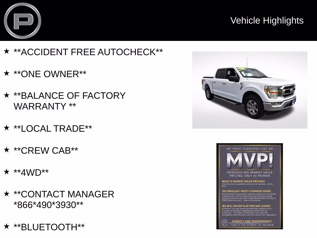 2023 White Ford F-150 XLT 4X4 Truck