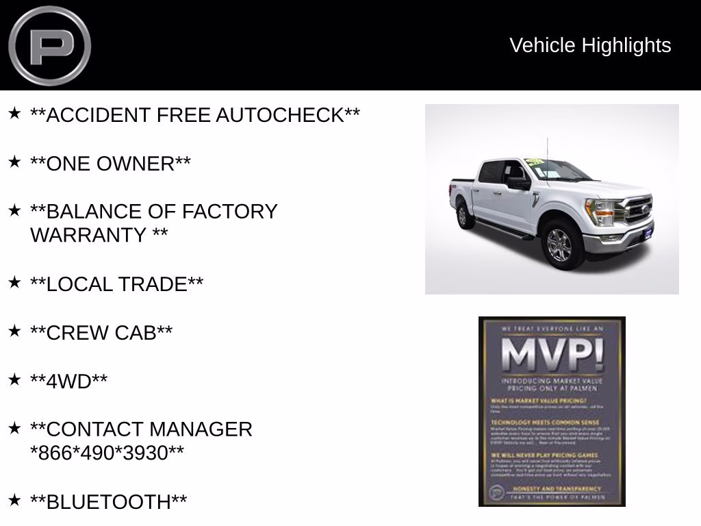 2023 White Ford F-150 XLT 4X4 Truck