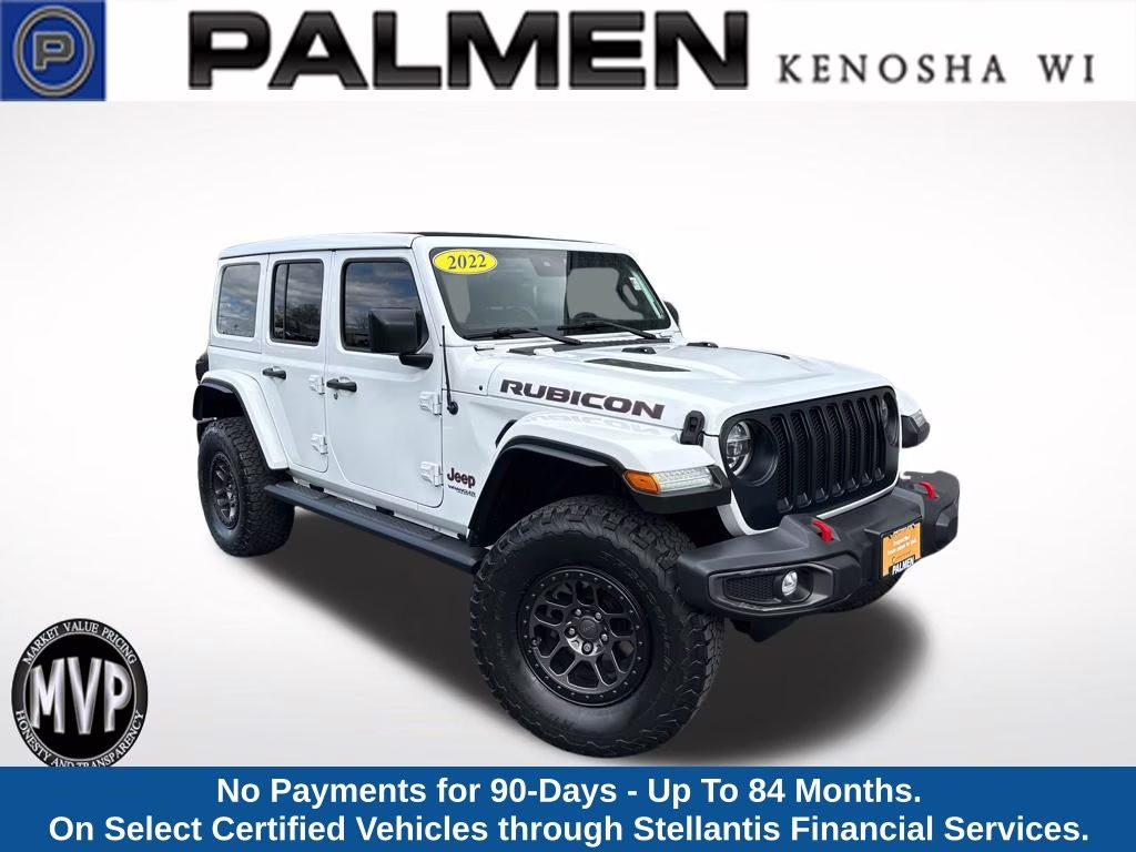 2022 Bright White Clearcoat Jeep Wrangler Unlimited Rubicon 4X4 SUV