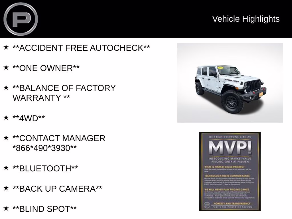 2022 Bright White Clearcoat Jeep Wrangler Unlimited Rubicon 4X4 SUV