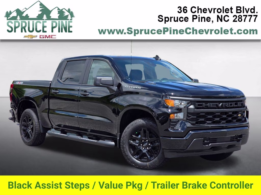 2026 Black Chevrolet Silverado 1500 Custom 4X4 Truck