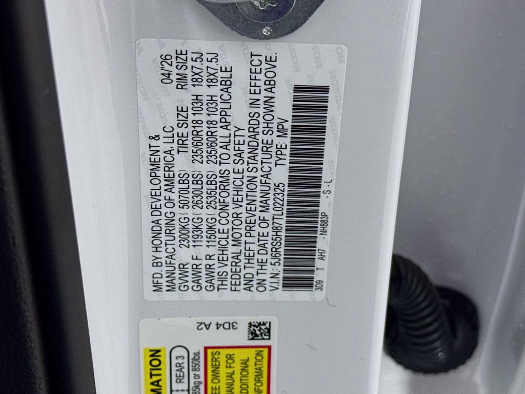 2026 Platinum White Pearl Honda CR-V Hybrid Sport-L FWD SUV