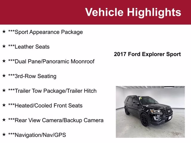 Used 2017 Ford Explorer Sport with VIN 1FM5K8GT9HGE17971 for sale in Waite Park, Minnesota