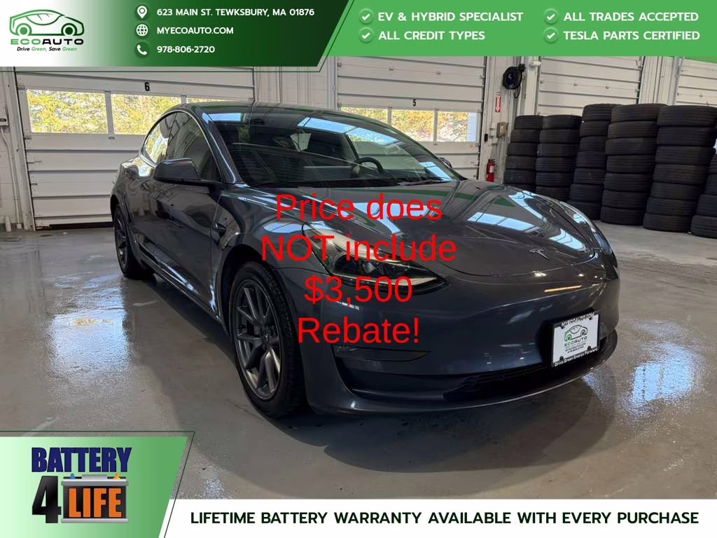 2023 Midnight Silver Metallic Tesla Model 3 Long Range AWD Sedan