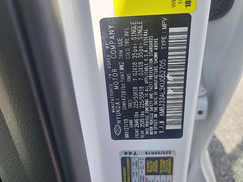 2019 White Pearl Hyundai Tucson SEL FWD SUV