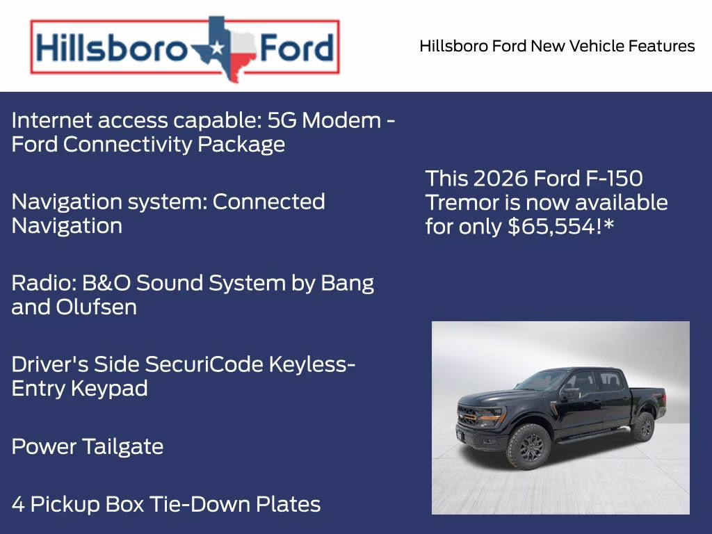 2026 Agate Black Metallic Ford F-150 Tremor 4X4 Truck