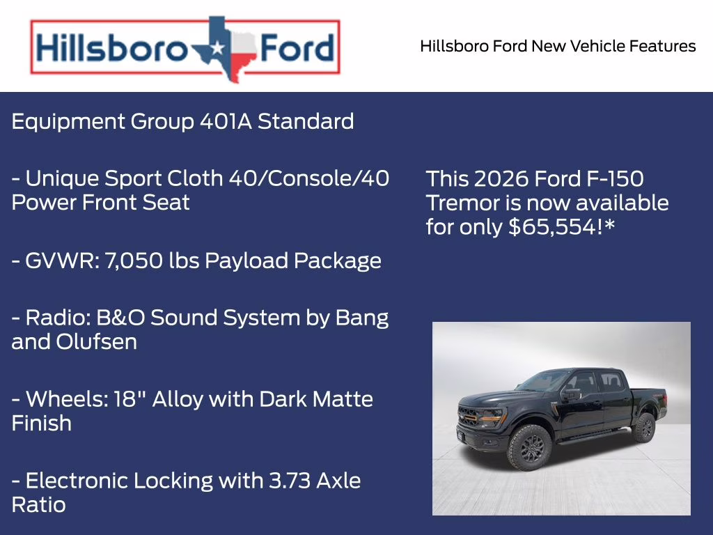 2026 Agate Black Metallic Ford F-150 Tremor 4X4 Truck