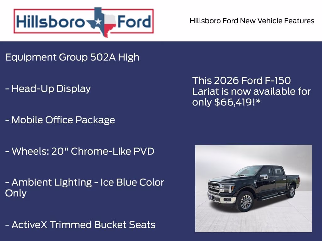 2026 Agate Black Metallic Ford F-150 Lariat 4X4 Truck