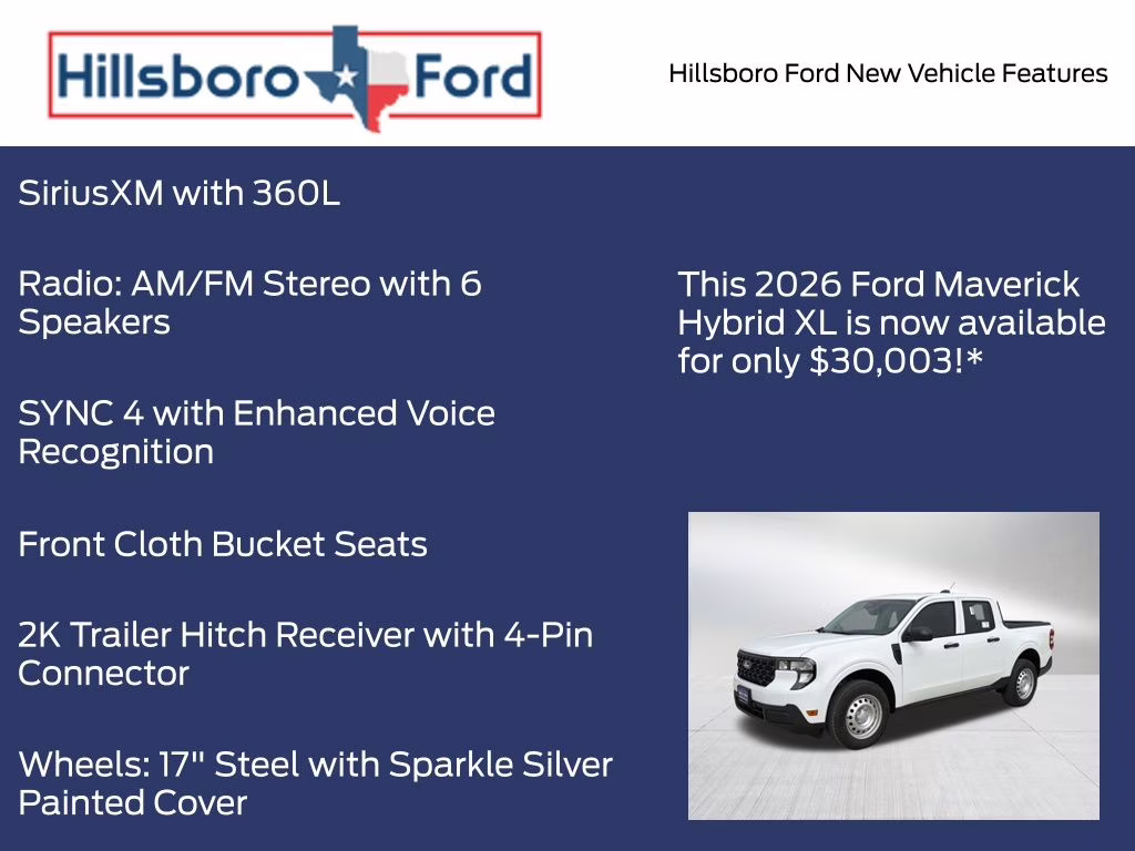 2026 Oxford White Ford Maverick XL FWD Truck