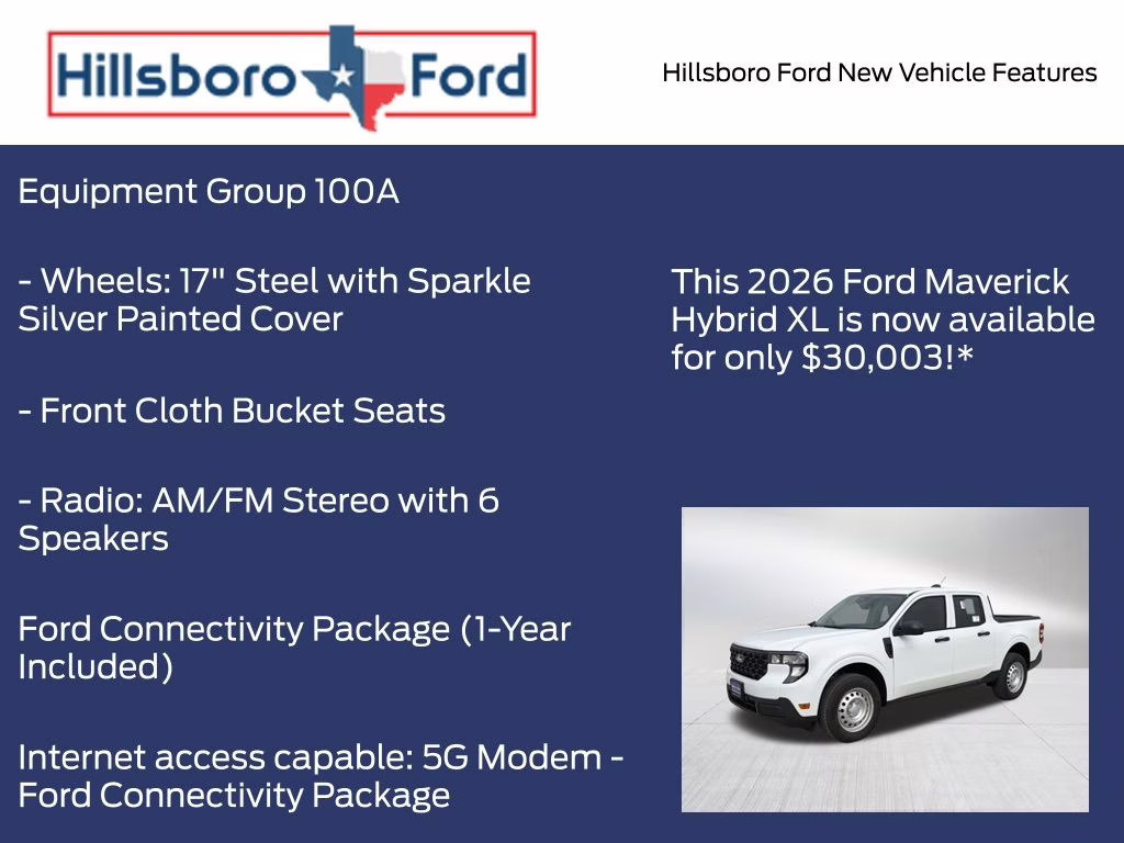 2026 Oxford White Ford Maverick XL FWD Truck