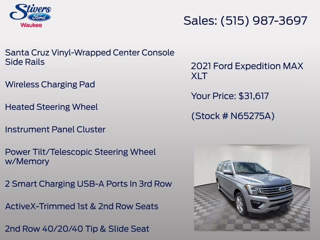 2021 Iconic Silver Metallic Ford Expedition Max XLT 4X4 SUV