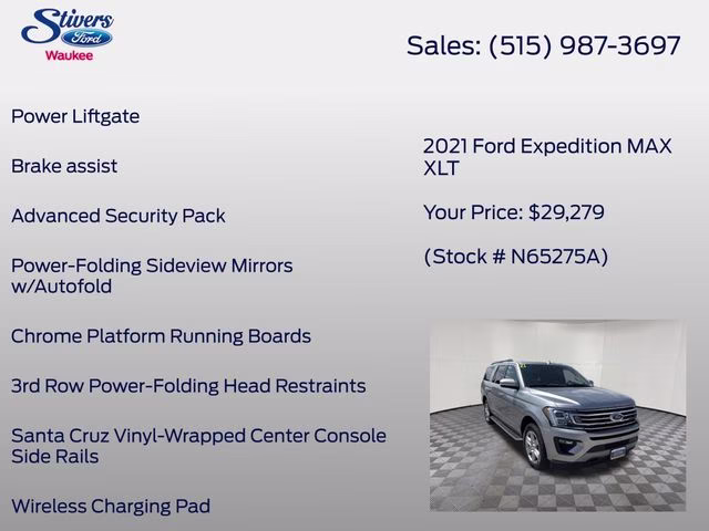 2021 Iconic Silver Metallic Ford Expedition Max XLT 4X4 SUV
