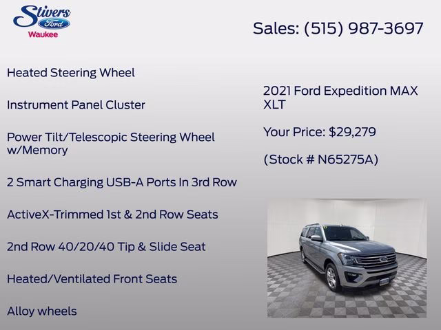 2021 Iconic Silver Metallic Ford Expedition Max XLT 4X4 SUV