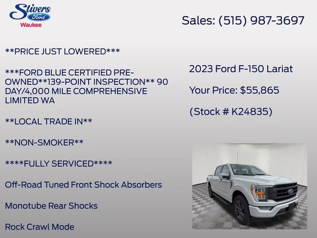 2023 Avalanche Gray Ford F-150 Lariat 4X4 Truck