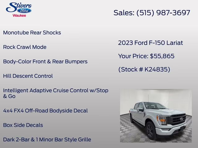 2023 Avalanche Gray Ford F-150 Lariat 4X4 Truck