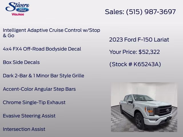 2023 Avalanche Gray Ford F-150 Lariat 4X4 Truck
