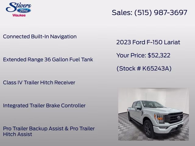 2023 Avalanche Gray Ford F-150 Lariat 4X4 Truck