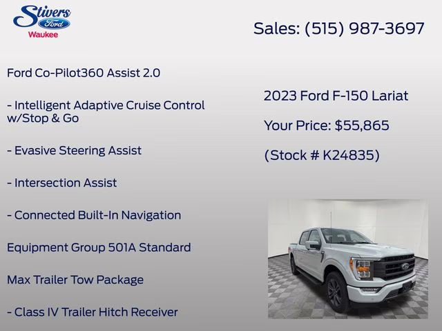 2023 Avalanche Gray Ford F-150 Lariat 4X4 Truck