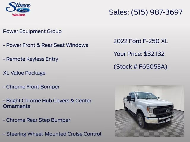 2022 Oxford White Ford Super Duty F-250 SRW XL 4X4 Truck